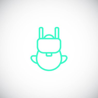 Sırt Çantası Düz Simgesi