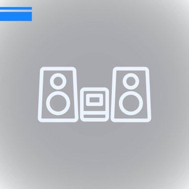 stereo sistem düz kutsal kişilerin resmi, vektör, illüstrasyon 