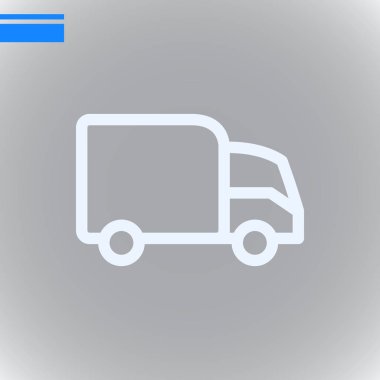 kamyon yassı simgesi, vektör, illüstrasyon