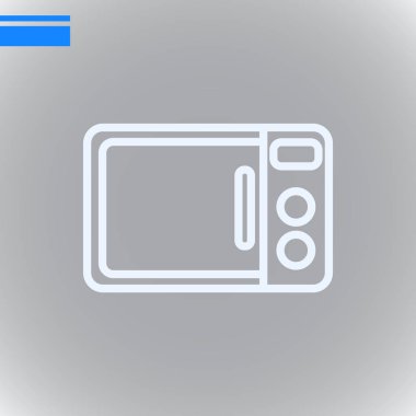 mikrodalga düz simgesi, vektör, illüstrasyon 