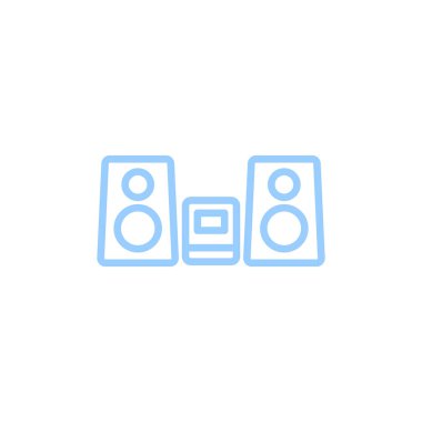 stereo sistem düz kutsal kişilerin resmi, vektör, illüstrasyon 