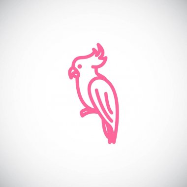 papağan siluet simge, vektör çizim