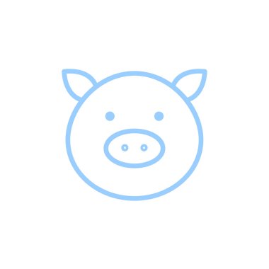 domuz düz simgesi, vektör, illüstrasyon