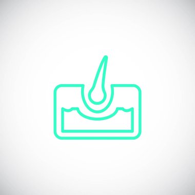 insan saçı düz simgesi, vektör, illüstrasyon