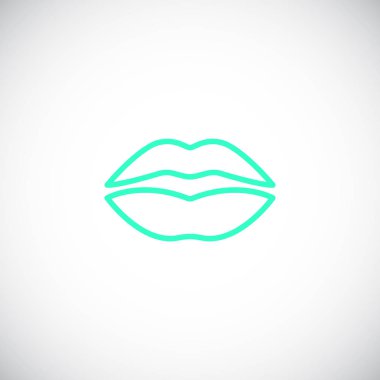 dudak düz simgesi, vektör, illüstrasyon