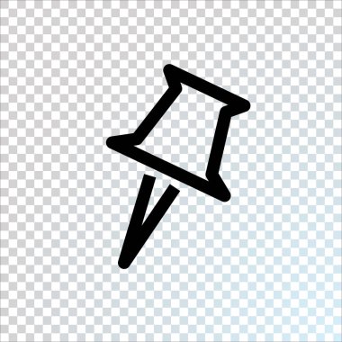 Kağıt PIN düz simgesi, vektör, illüstrasyon