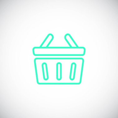 alışveriş sepeti düz simgesi, vektör, illüstrasyon