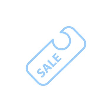 Satılık etiketi düz simgesi, vektör, illüstrasyon