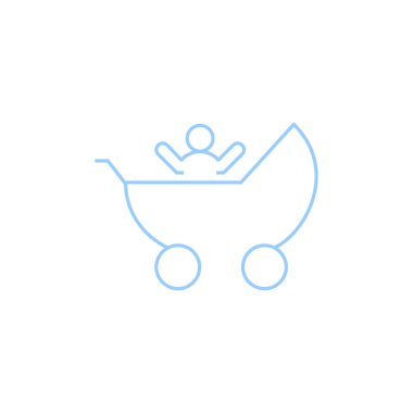 bebek arabası düz simgesi, vektör, illüstrasyon