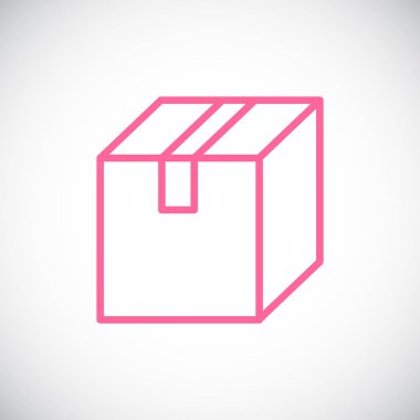 karton kutu düz simgesi, vektör, illüstrasyon