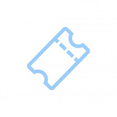 Tiyatro bileti düz simgesi, vektör, illüstrasyon