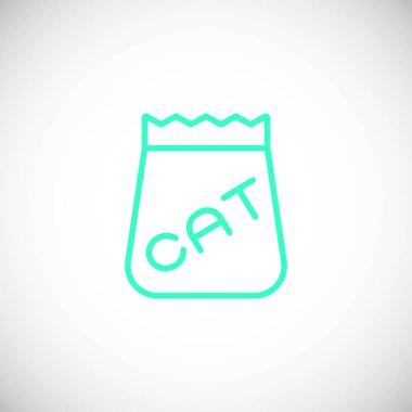 Kedi Gıda torbası düz kutsal kişilerin resmi, vektör, illüstrasyon