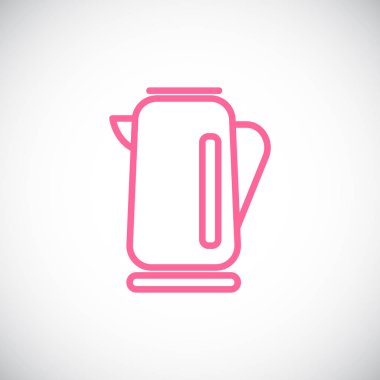 Elektrikli su ısıtıcısı düz simgesi, vektör, illüstrasyon 