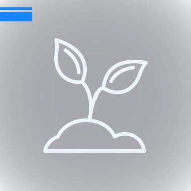 Filiz düz simgesi, vektör, illüstrasyon