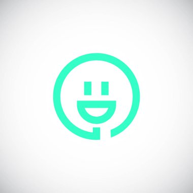 fiş düz simgesi, vektör, illüstrasyon şeklinde gülen