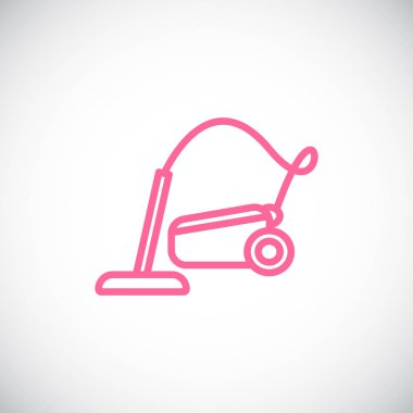 Elektrikli süpürge düz simgesi, vektör, illüstrasyon 