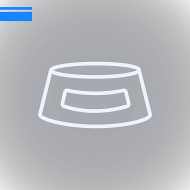 evde beslenen hayvan kase düz simgesi, vektör, illüstrasyon