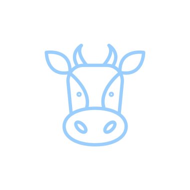 düz simgesi, vektör, illüstrasyon inek