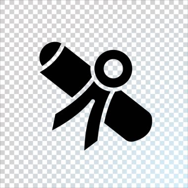 Diploma düz simgesi