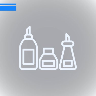 mutfak şişe düz simgesi, vektör, illüstrasyon