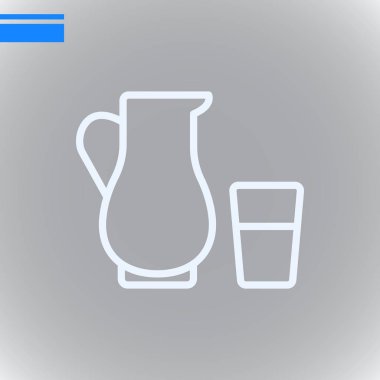  sürahi ve bardak süt düz kutsal kişilerin resmi, vektör, illüstrasyon