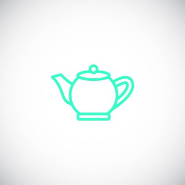 Çaydanlık düz simgesi, vektör, illüstrasyon