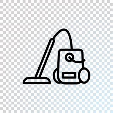 Elektrikli süpürge düz simgesi, vektör, illüstrasyon 