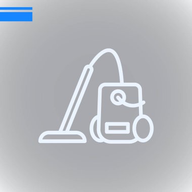 Elektrikli süpürge düz simgesi, vektör, illüstrasyon 