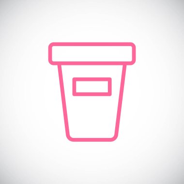  kağıt bardak düz simgesi, vektör, illüstrasyon