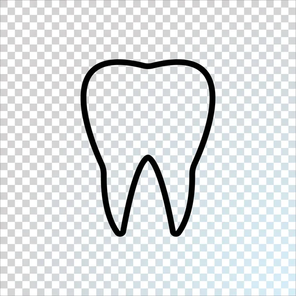 Ícone Liso Dente Vetor Ilustração — Vetor de Stock