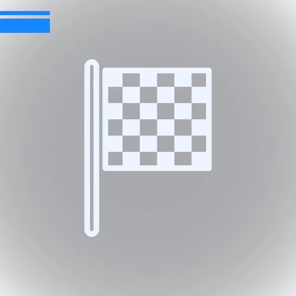 Rally Checkered Bandeira Plana Ícone Vetor Ilustração — Vetor de Stock