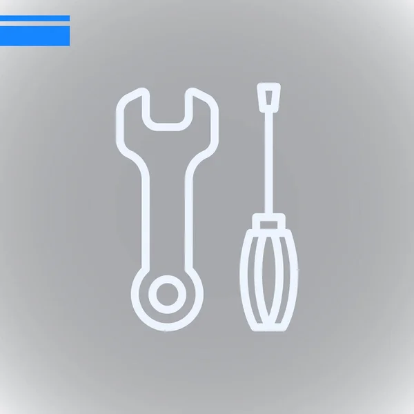 Icono de llave y destornillador — Vector de stock