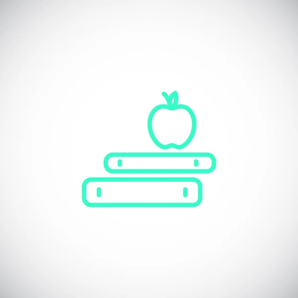 Manzana Libros Icono Plano Vector Ilustración — Archivo Imágenes Vectoriales