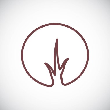 Gri köşeli beyaz arka plan üzerinde basit bush illüstrasyon.