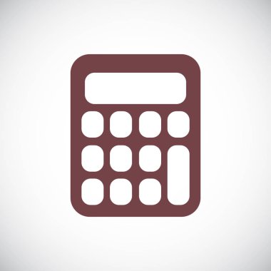 Hesap makinesi illüstrasyon gri köşe beyaz zemin üzerine.