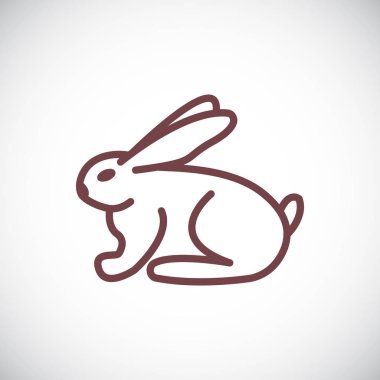 tavşan düz simgesi, vektör, illüstrasyon 