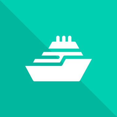 Gemi düz simgesi, vektör, illüstrasyon 