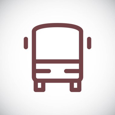 otobüs düz simgesi, vektör, illüstrasyon