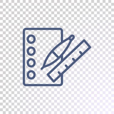 defter ile kalemi ve cetvel simgesi