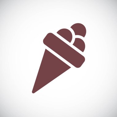 Dondurma simgesi beyaz arka planda gri köşeli.