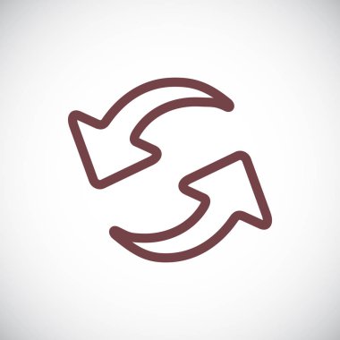 yeniden oklar düz simgesi, vektör, illüstrasyon