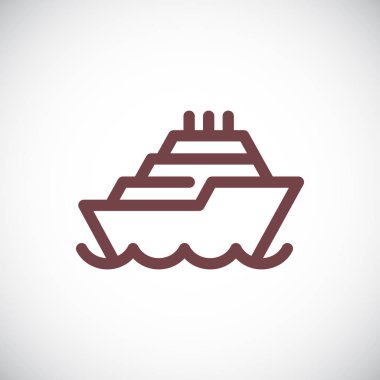 Gemi düz simgesi, vektör, illüstrasyon 