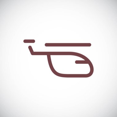 Helikopter düz simgesi, vektör, illüstrasyon