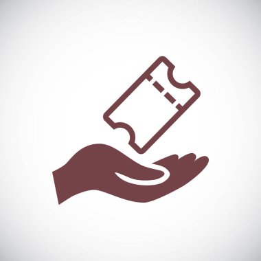 Bilet simgesi, vektör çizim el 