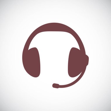 kulaklık yassı simgesi, vektör, illüstrasyon 