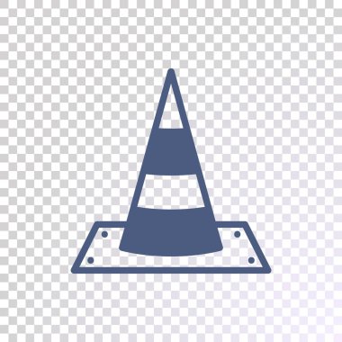 Vektör trafik koni simgesini şeffaf arka plan.