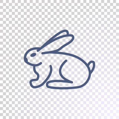 tavşan düz simgesi, vektör, illüstrasyon 