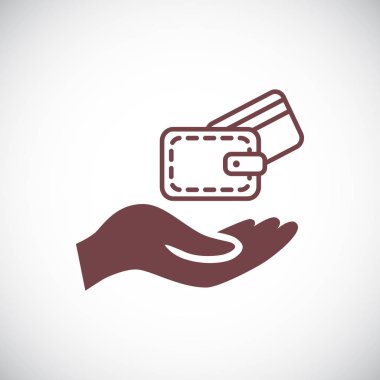 el çantası düz simgesi, vektör, illüstrasyon