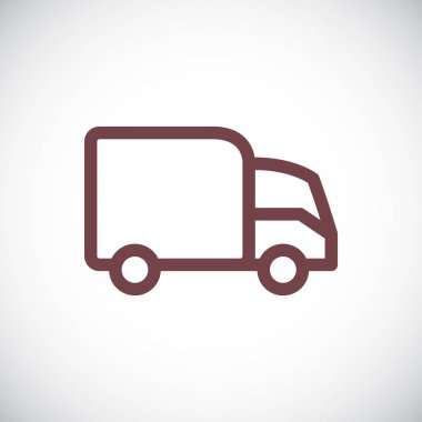 kamyon yassı simgesi, vektör, illüstrasyon