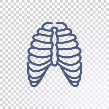 Degrade kafes üzerinde göğüs kafesi satırı simgesi